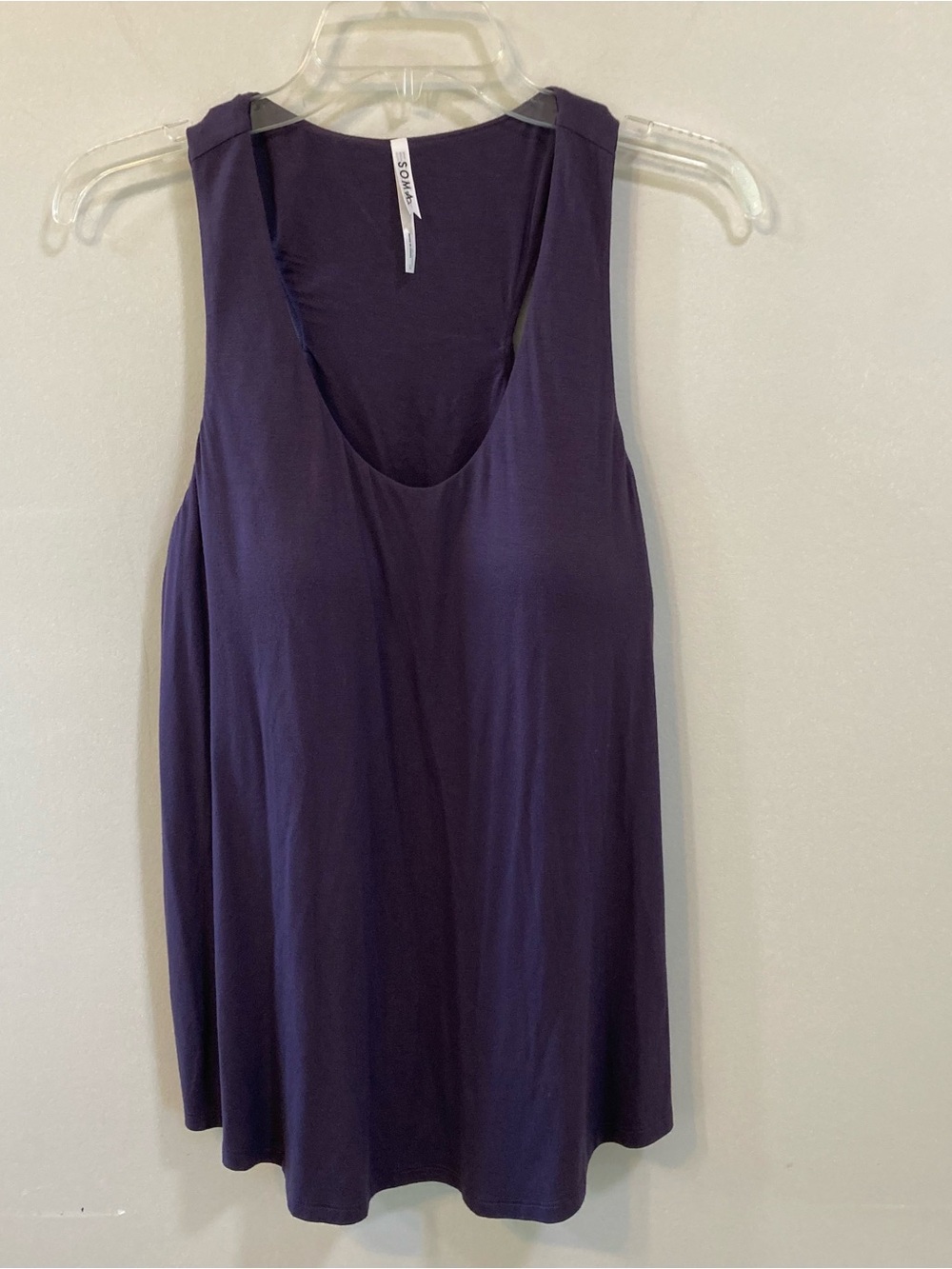 Soma Soft Jersey Racerback Bra Tank Top Womens Sz L Dark Purple Removable Pads